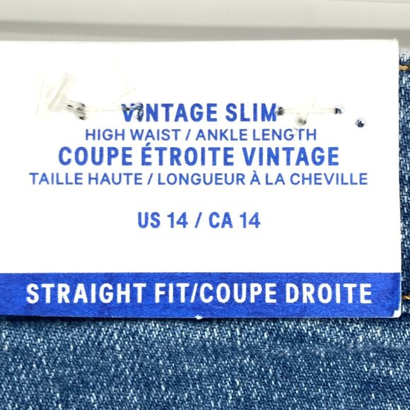 H.M. Women's Denim Ankle Jeans Size 14 Vintage Slim High Waist Stretch Blue NWT - Picture 5 of 12